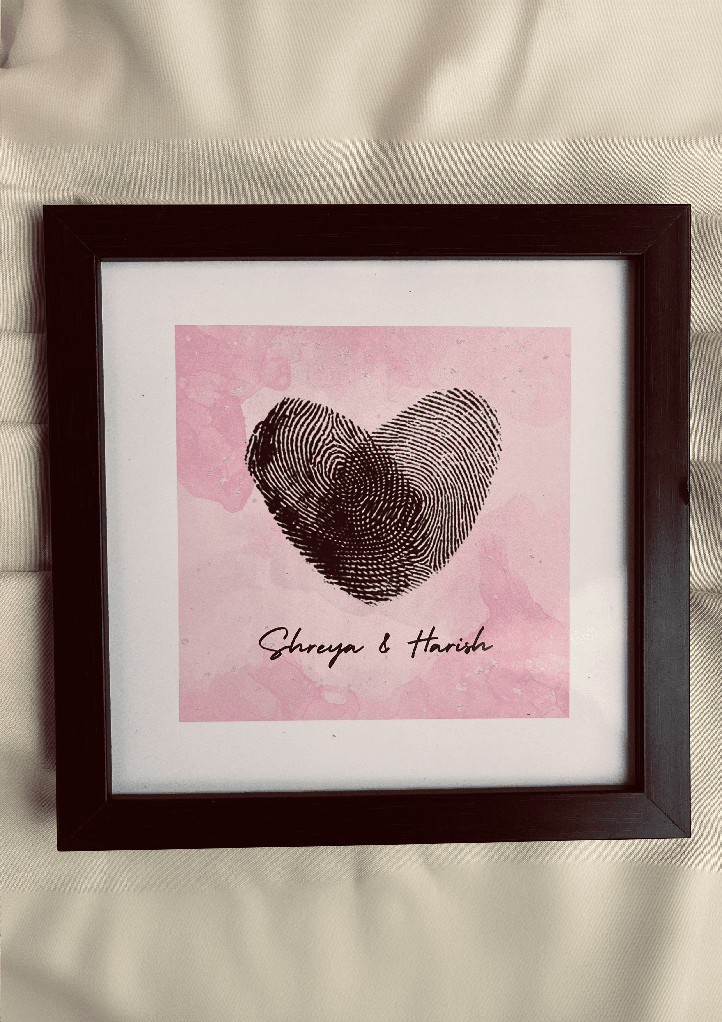 Duo-metric Thumbprint Heart Frame