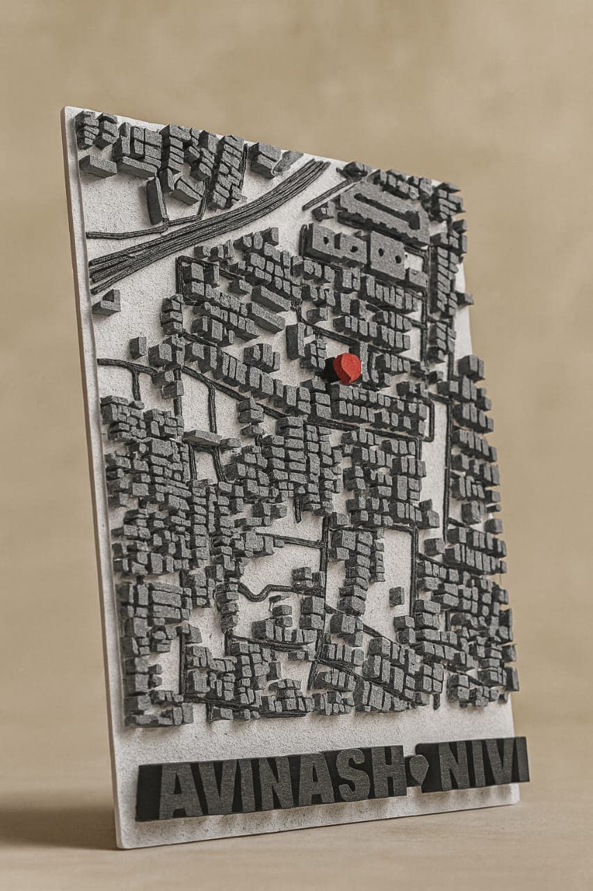 HeartPoint City Map โ Personalized 3D City Location Board